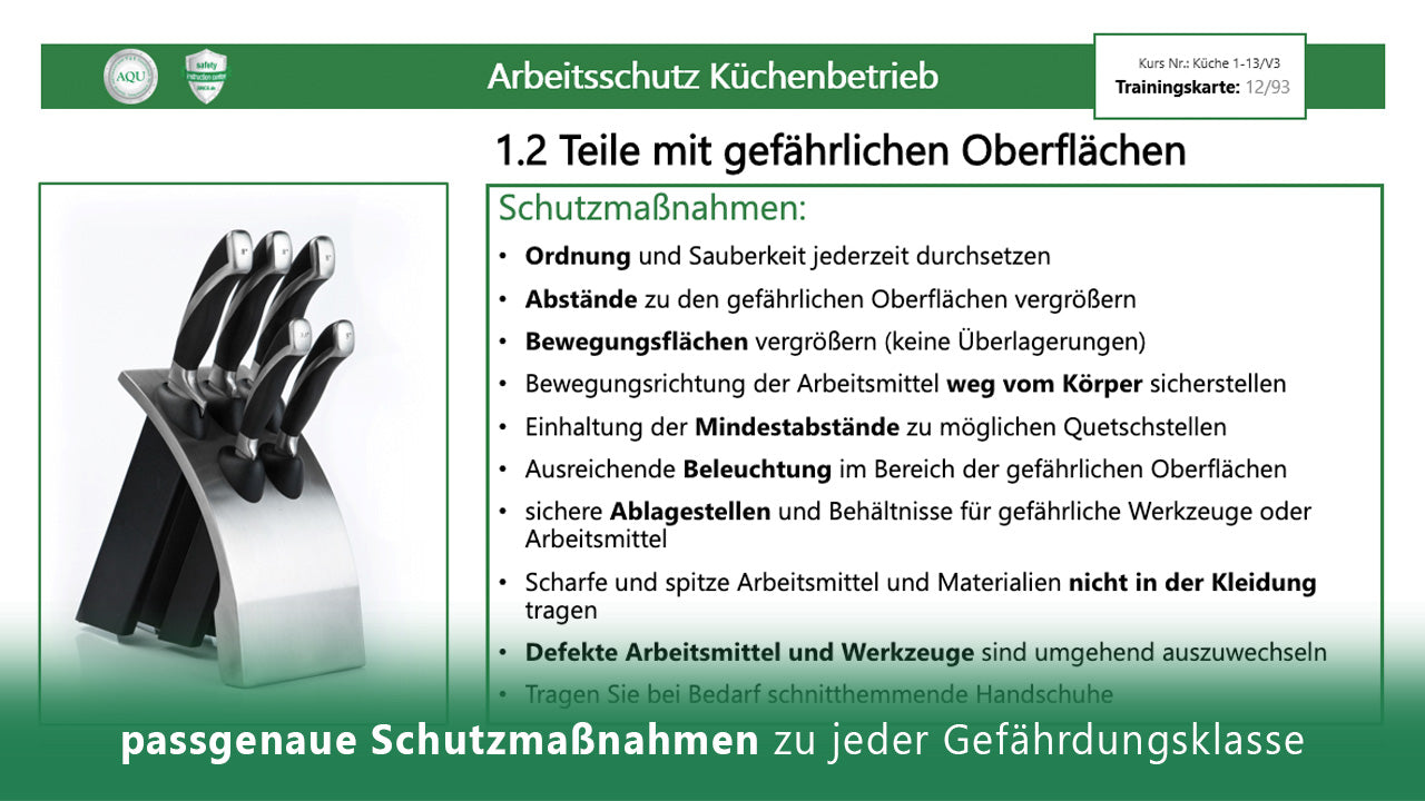 Unterweisung Für Arbeit In Küchen | Arbeitsschutz-Kurse Von SINCE.de