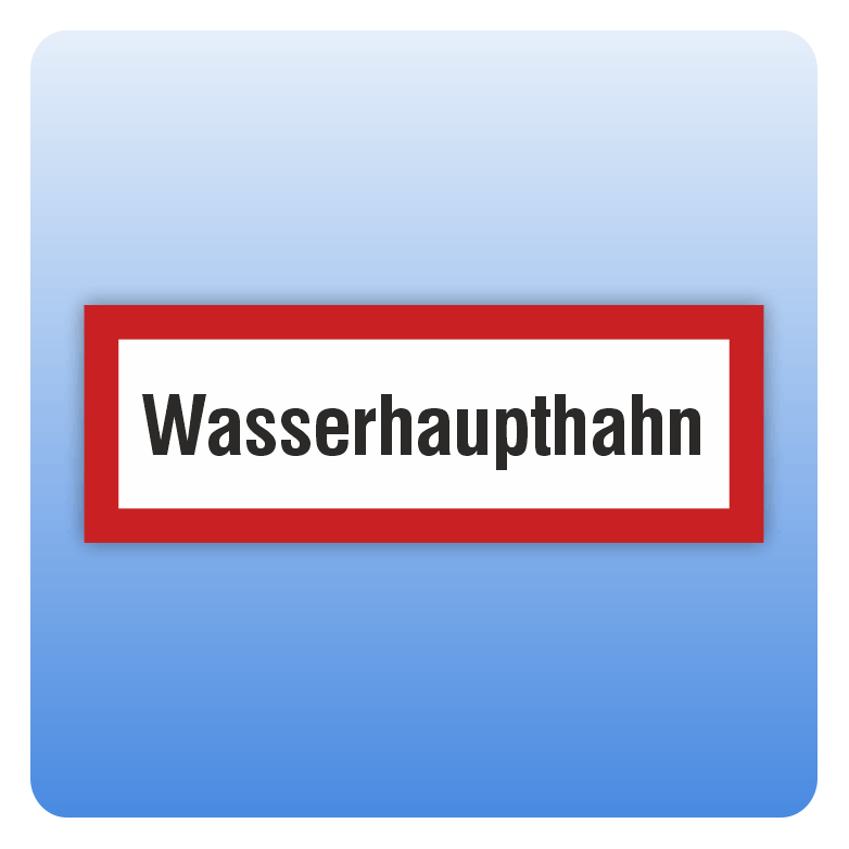 Feuerwehrzeichen Wasserhaupthahn DIN 4066