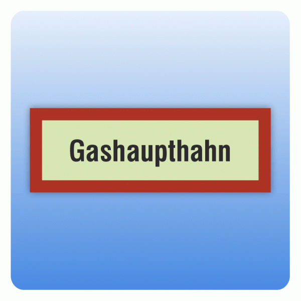 Feuerwehrzeichen Gashaupthahn DIN 4066